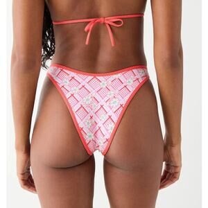 Frankies Bikinis Dove Classic Floral Bikini Swimsuit Bottom Red Rover Size XS